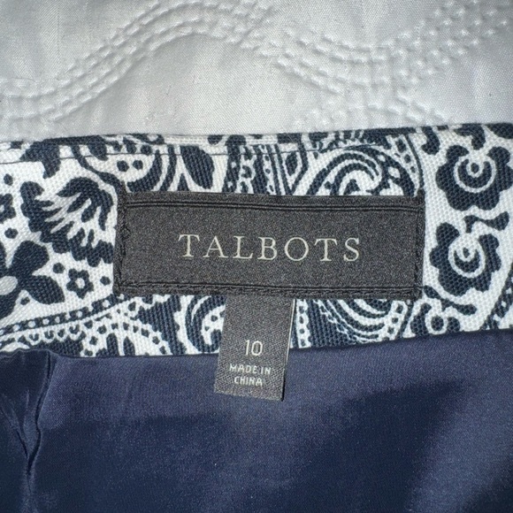 Talbots Pencil Paisley Skirt size 10. Black-white - Picture 2 of 8